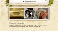Desktop Screenshot of meagerbeginnings.com