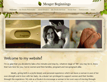 Tablet Screenshot of meagerbeginnings.com